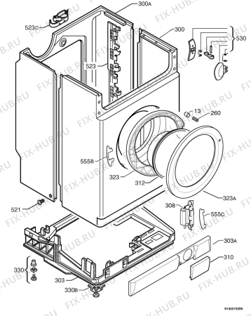 Взрыв-схема стиральной машины Aeg L60600 - Схема узла Housing 001